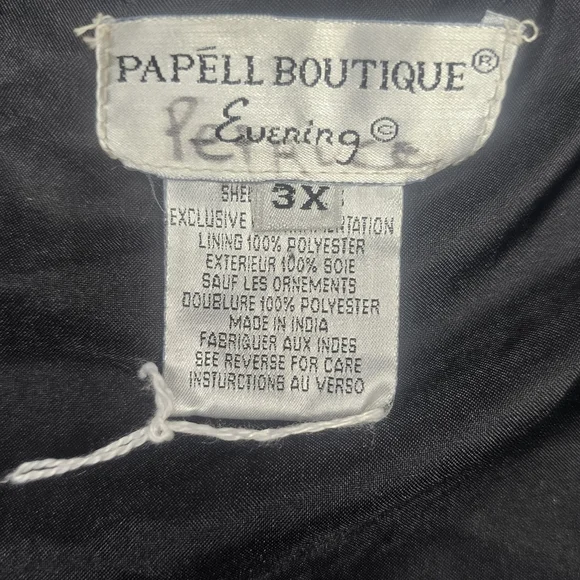 Papell Boutique Vintage 80s Black & Silver Beaded Sequin Silk Evening Jacket - Picture 12 of 13